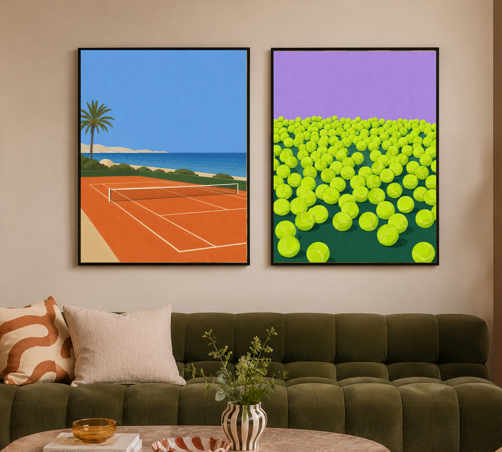 Tennis Balls— Mid-Century Tennis Poster