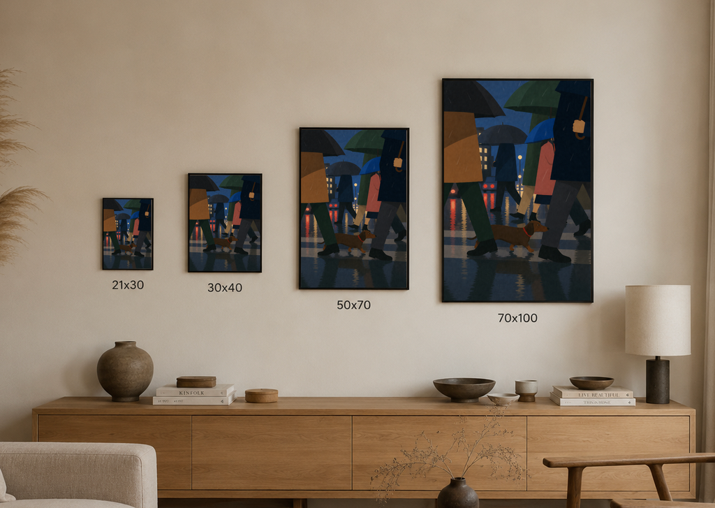 Rainy City Walk — Dog Poster