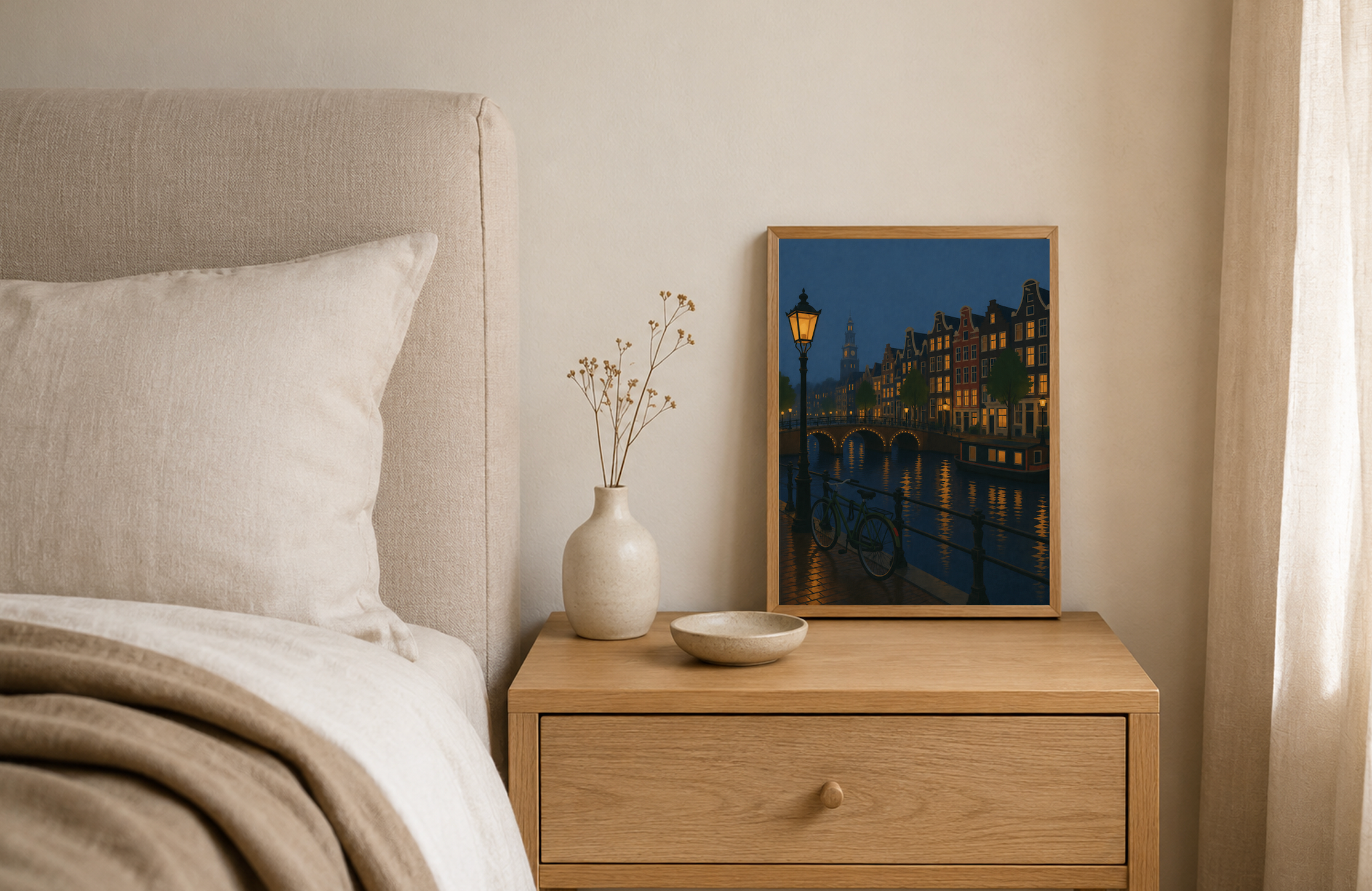 Amsterdam at Night — Canal Poster