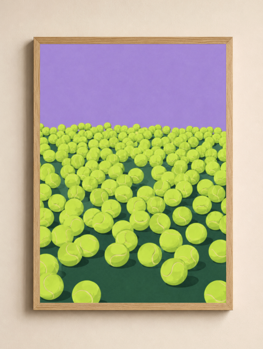 Tennis Balls— Mid-Century Tennis Poster