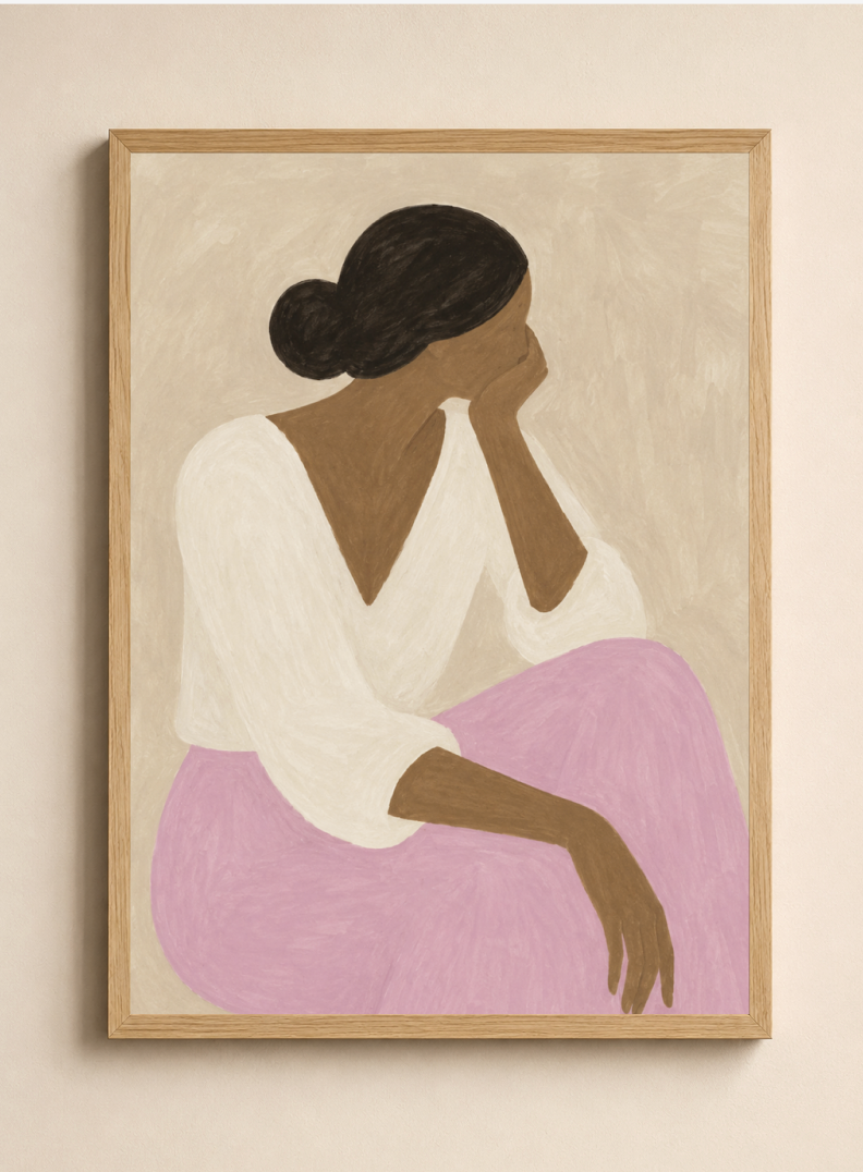 Daydreaming - Abstract Woman Figure Art Poster