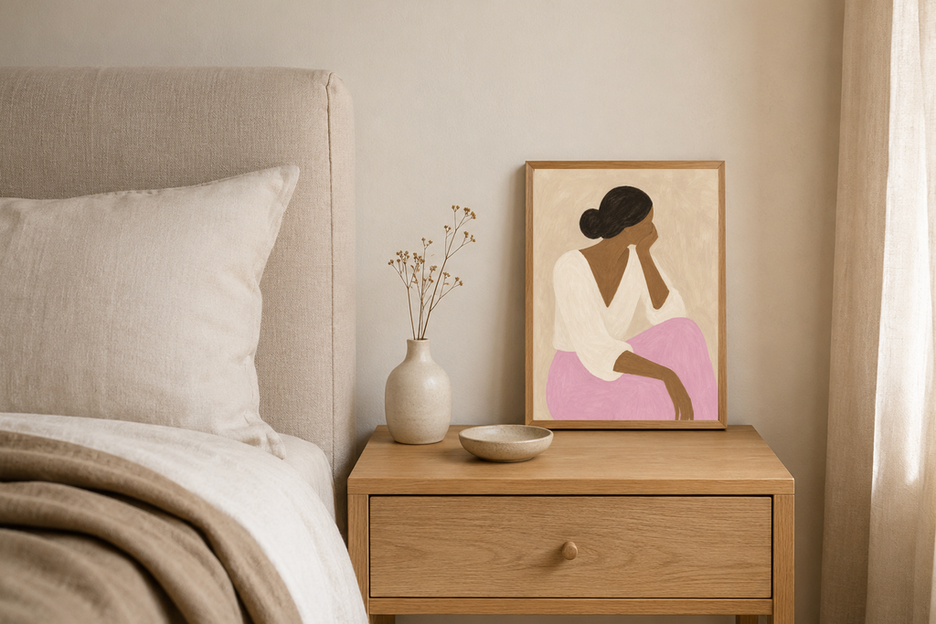 Daydreaming - Abstract Woman Figure Art Poster