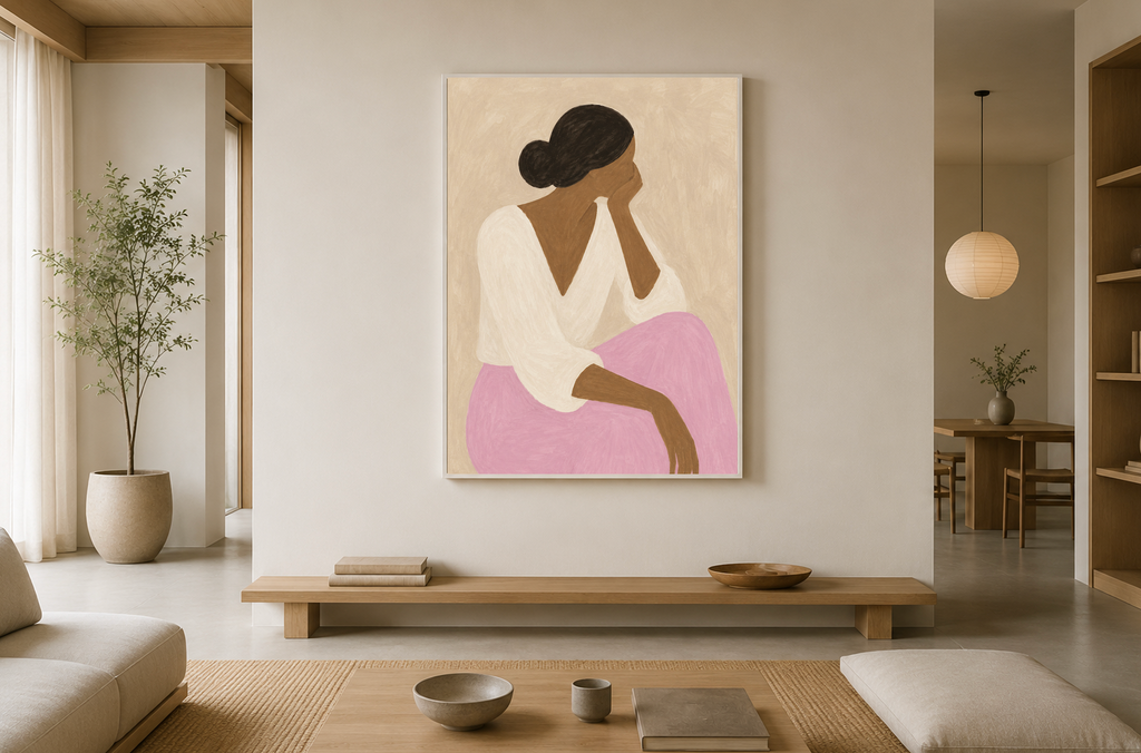 Daydreaming - Abstract Woman Figure Art Poster