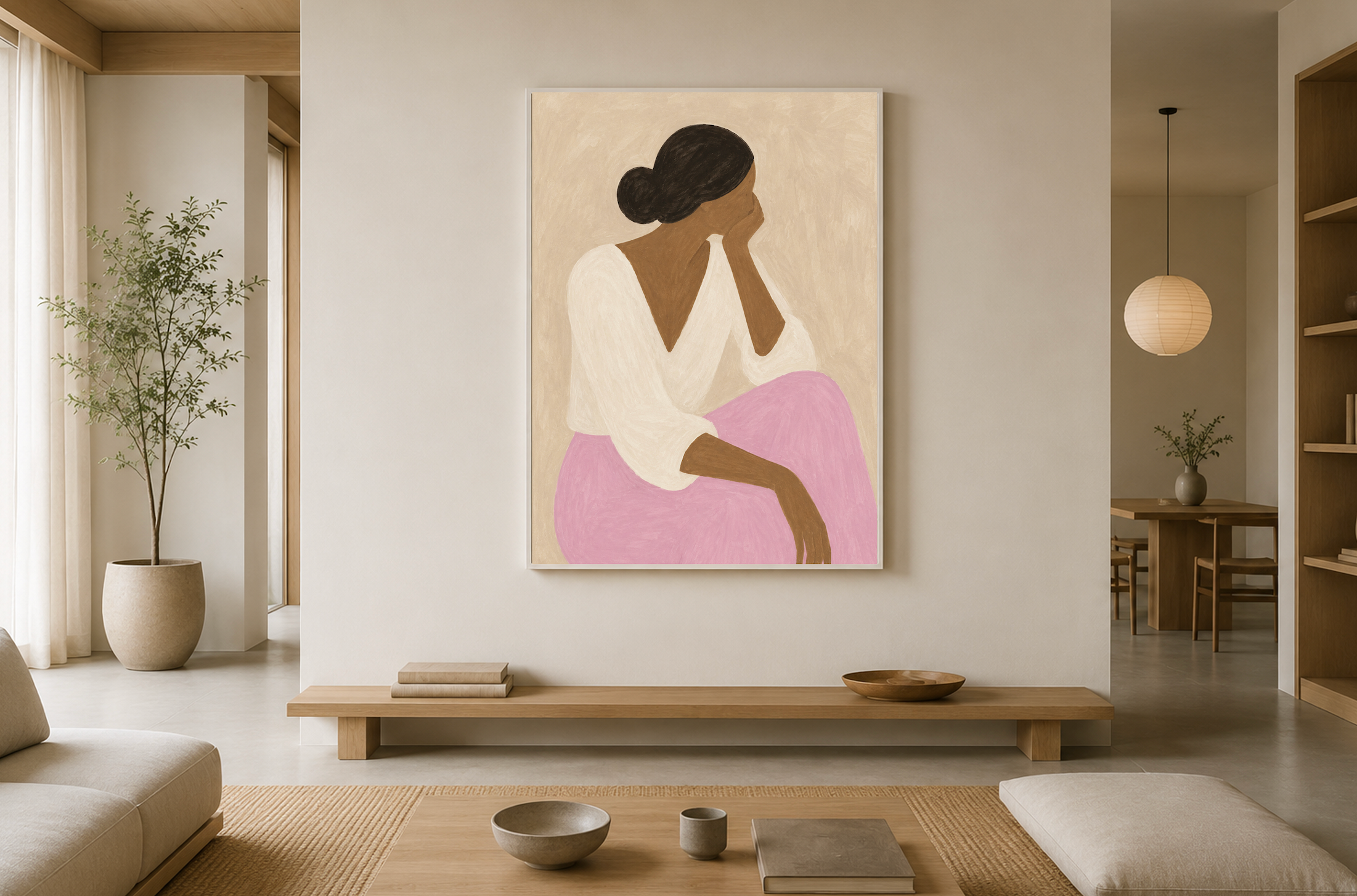 Daydreaming - Abstract Woman Figure Art Poster