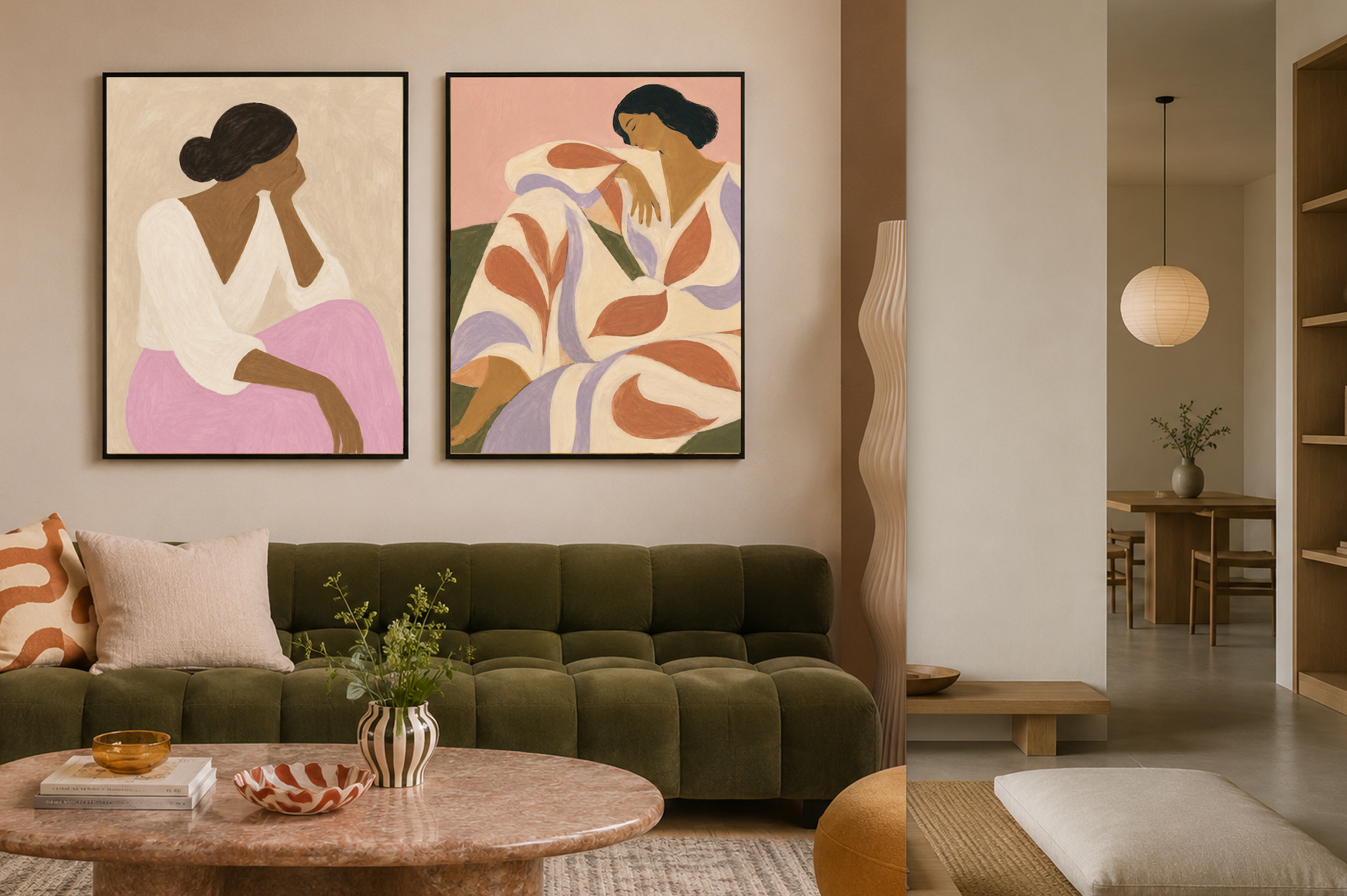 Daydreaming - Abstract Woman Figure Art Poster