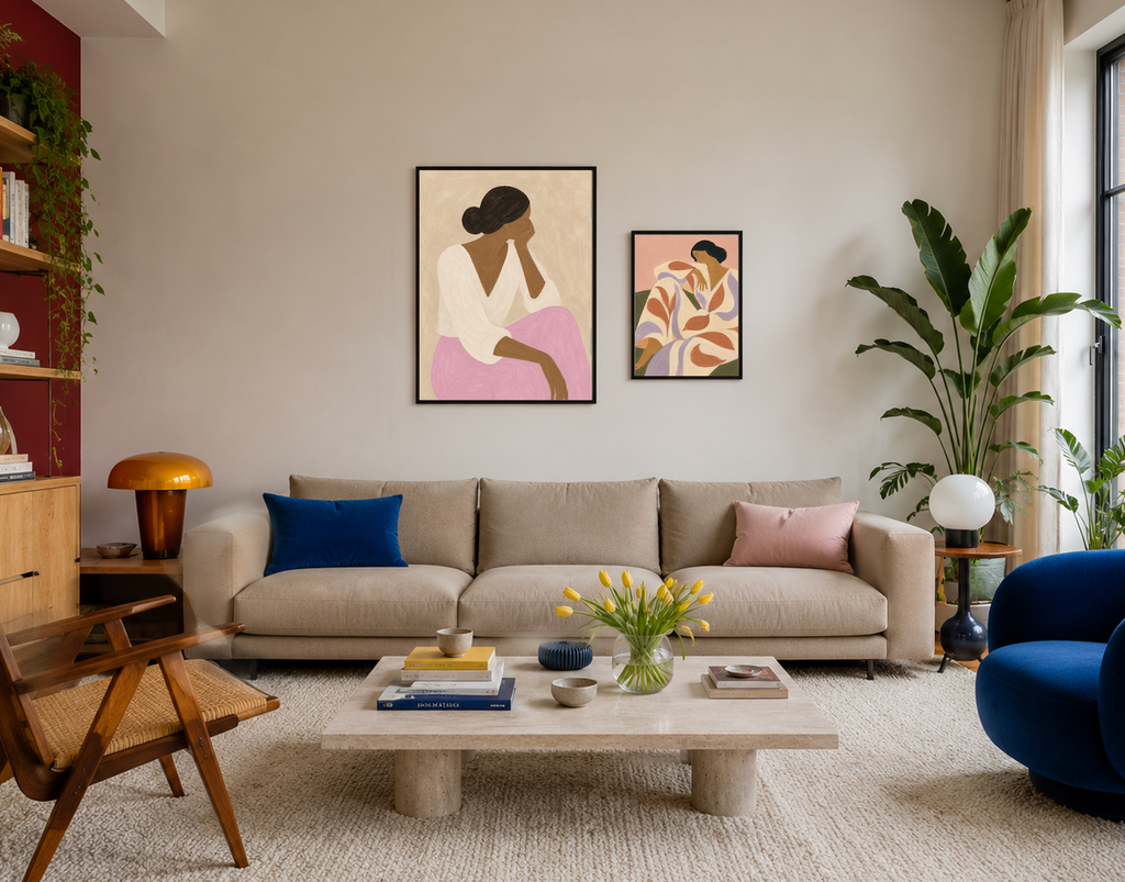 Daydreaming - Abstract Woman Figure Art Poster