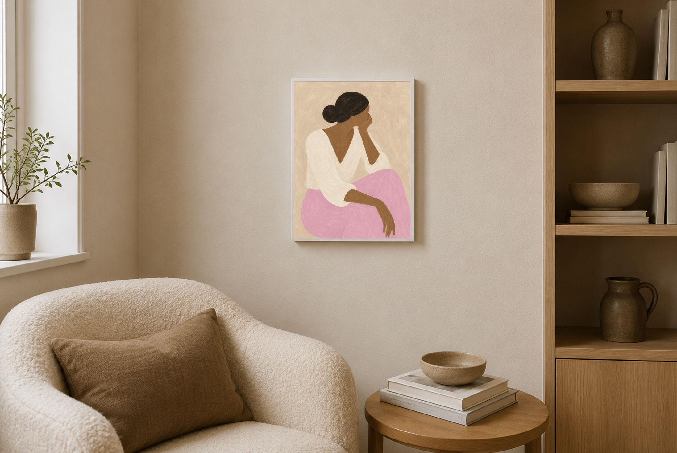 Daydreaming - Abstract Woman Figure Art Poster