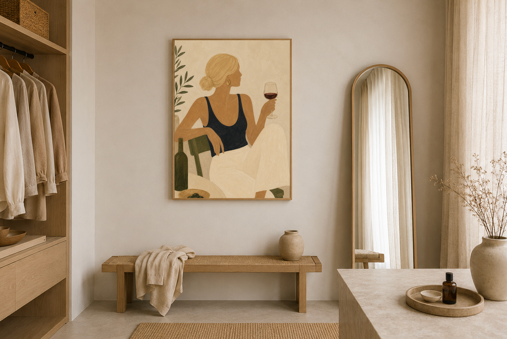 Wine Glass — Abstract Woman Figure Art Print
