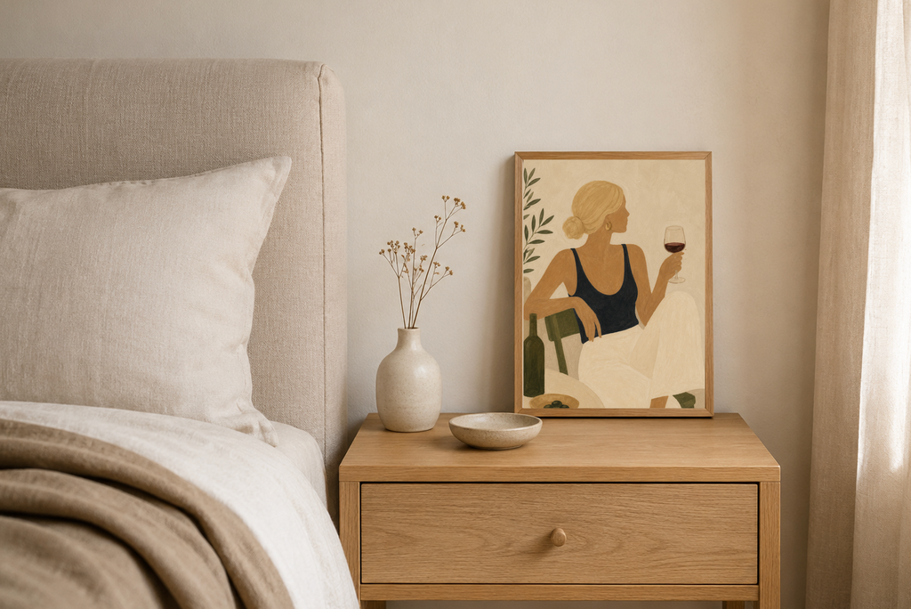 Wine Glass — Abstract Woman Figure Art Print