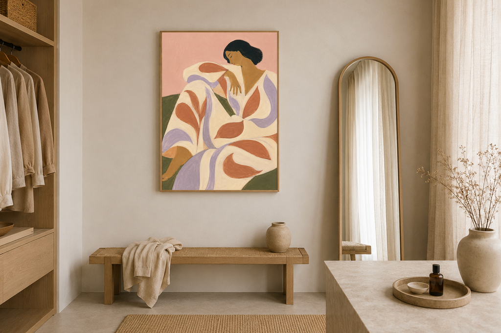 Soft Landing — Abstract Woman Figure Art Print