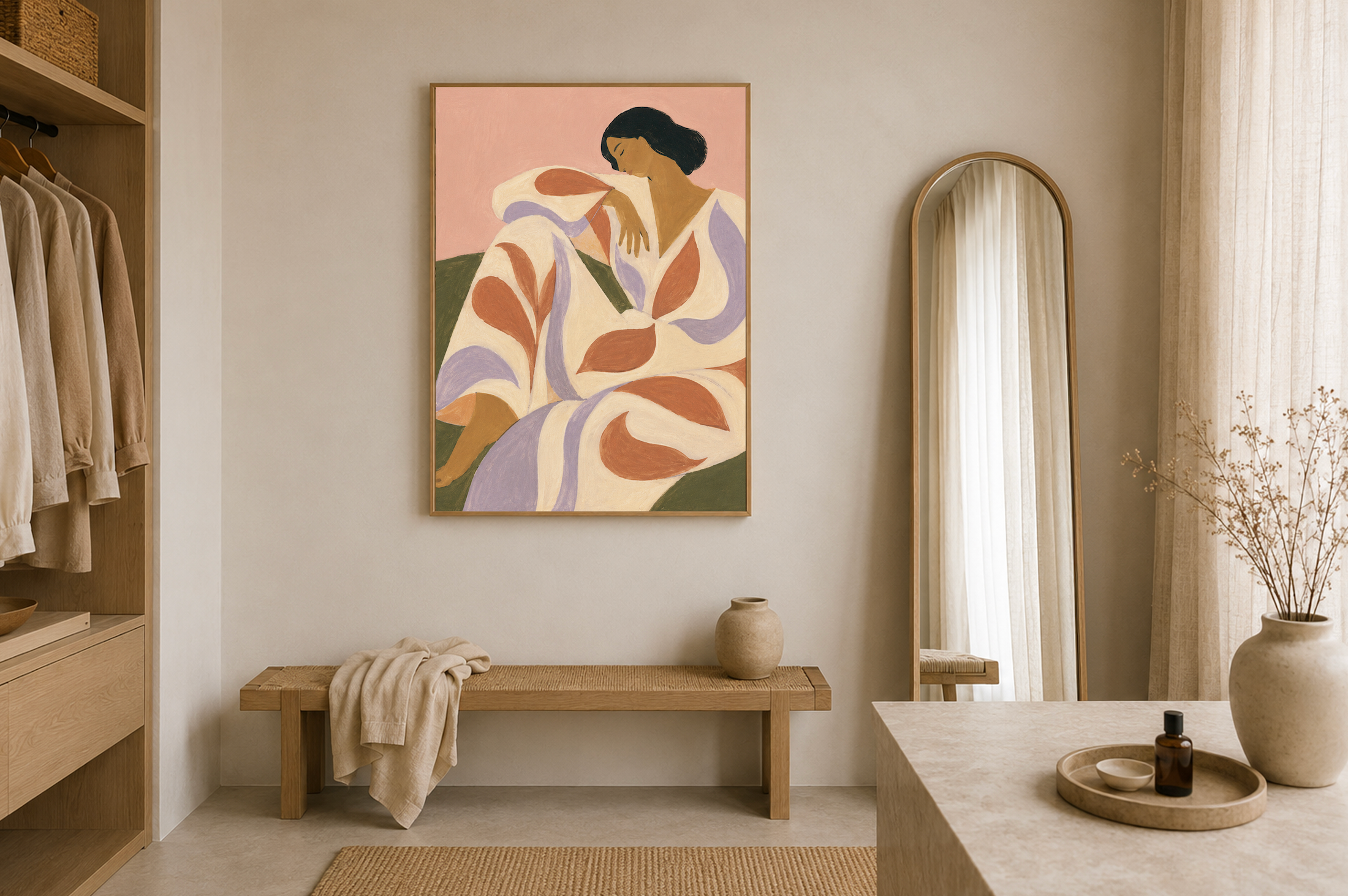 Soft Landing — Abstract Woman Figure Art Print