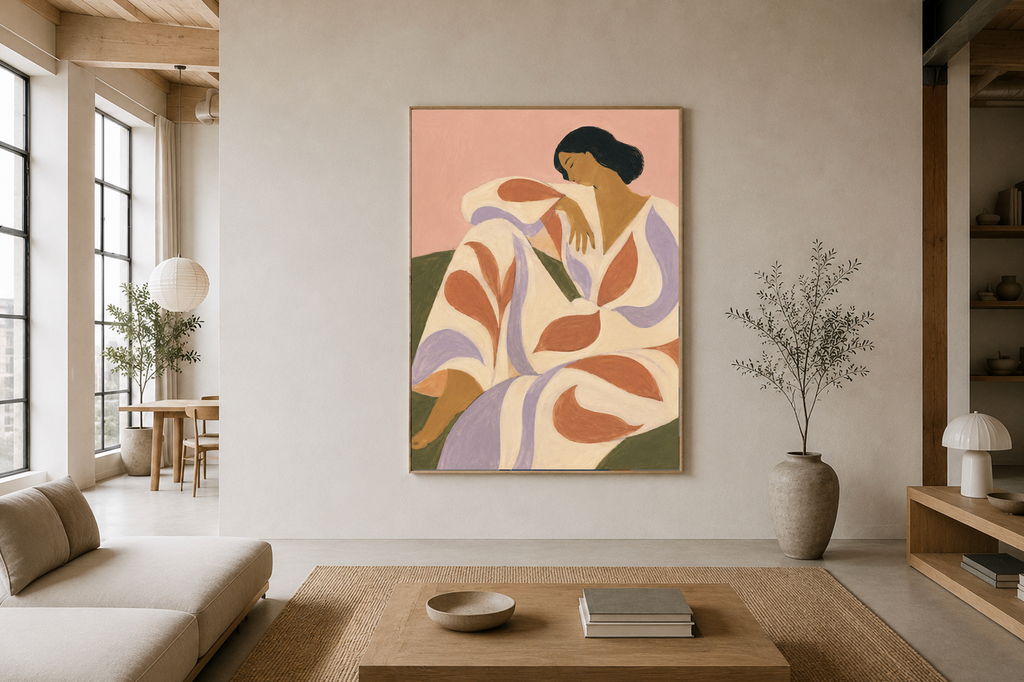 Soft Landing — Abstract Woman Figure Art Print