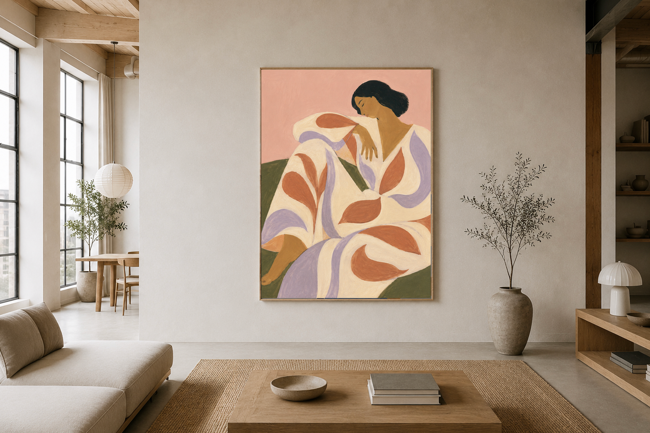 Soft Landing — Abstract Woman Figure Art Print