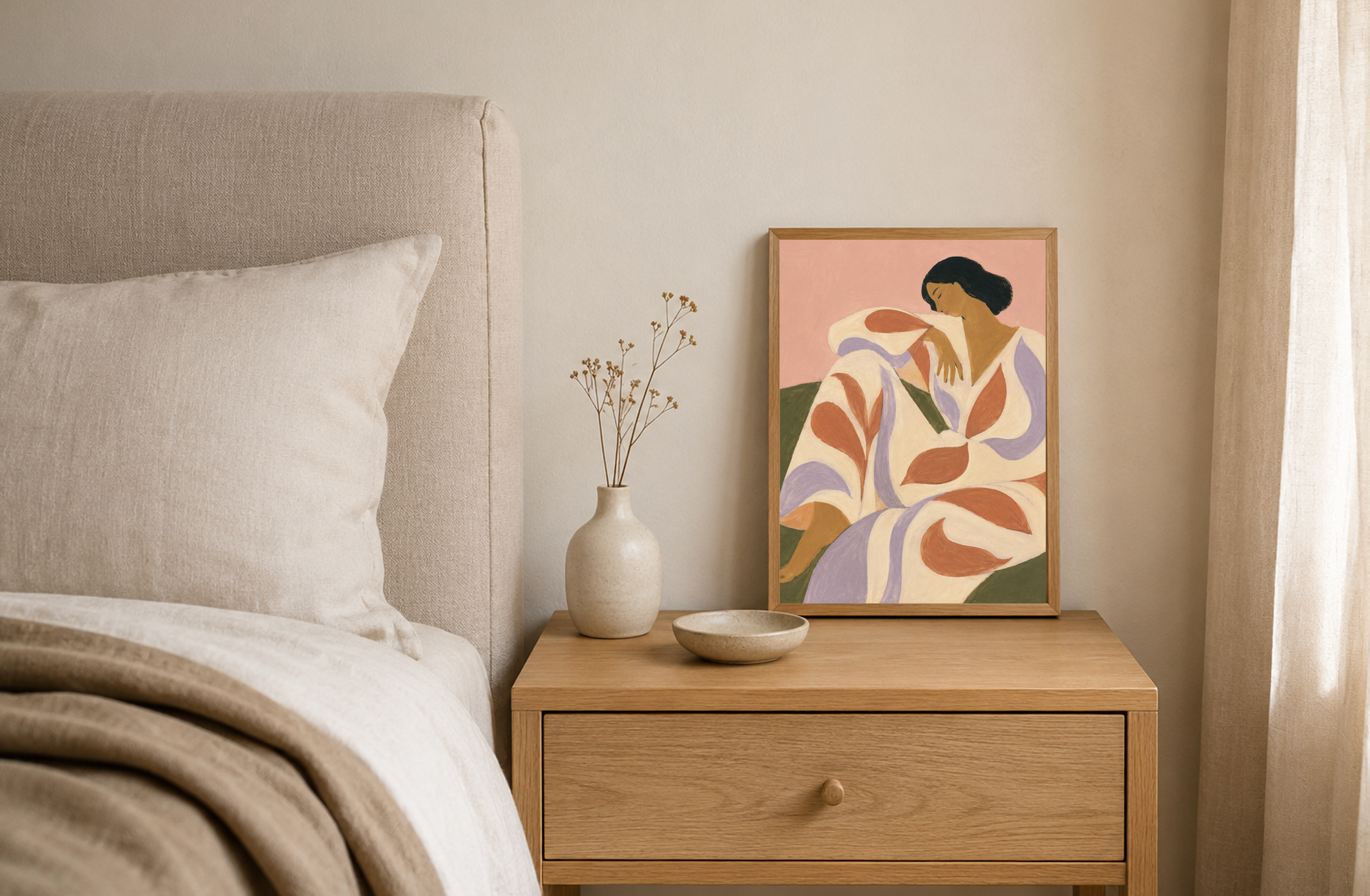 Soft Landing — Abstract Woman Figure Art Print