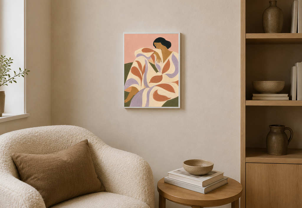 Soft Landing — Abstract Woman Figure Art Print