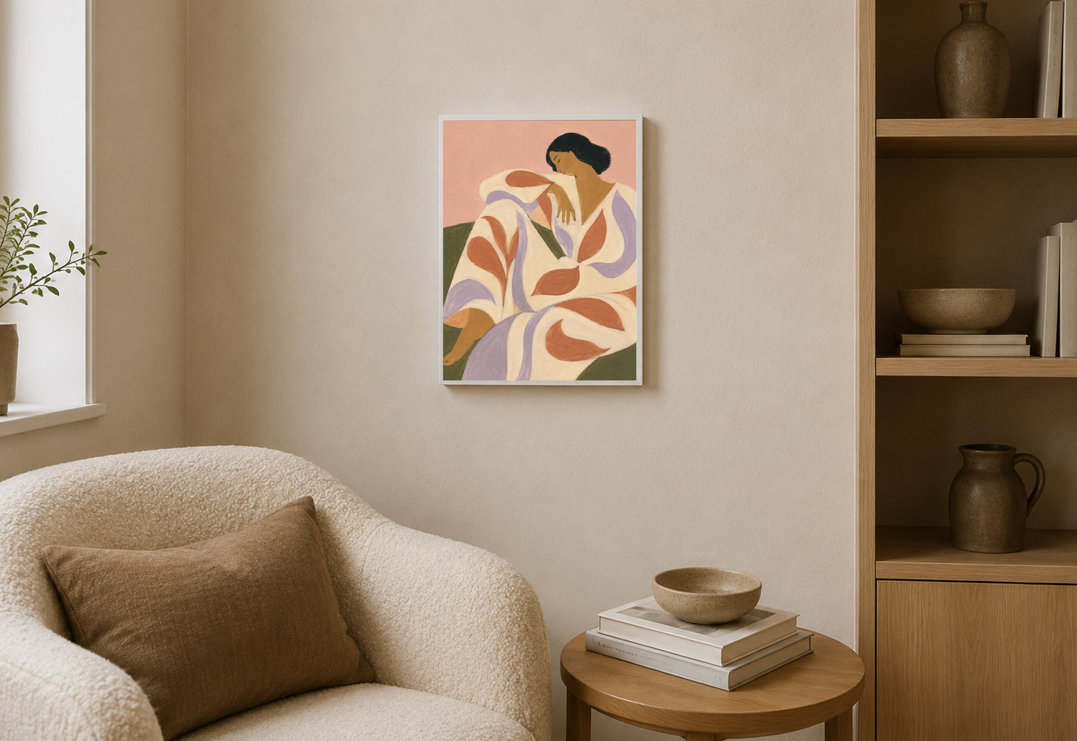 Soft Landing — Abstract Woman Figure Art Print