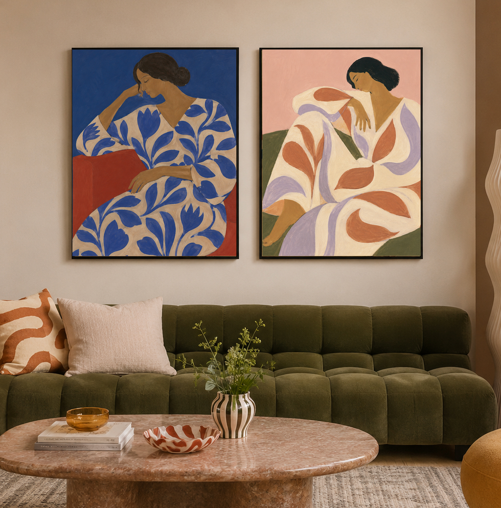 Soft Landing — Abstract Woman Figure Art Print