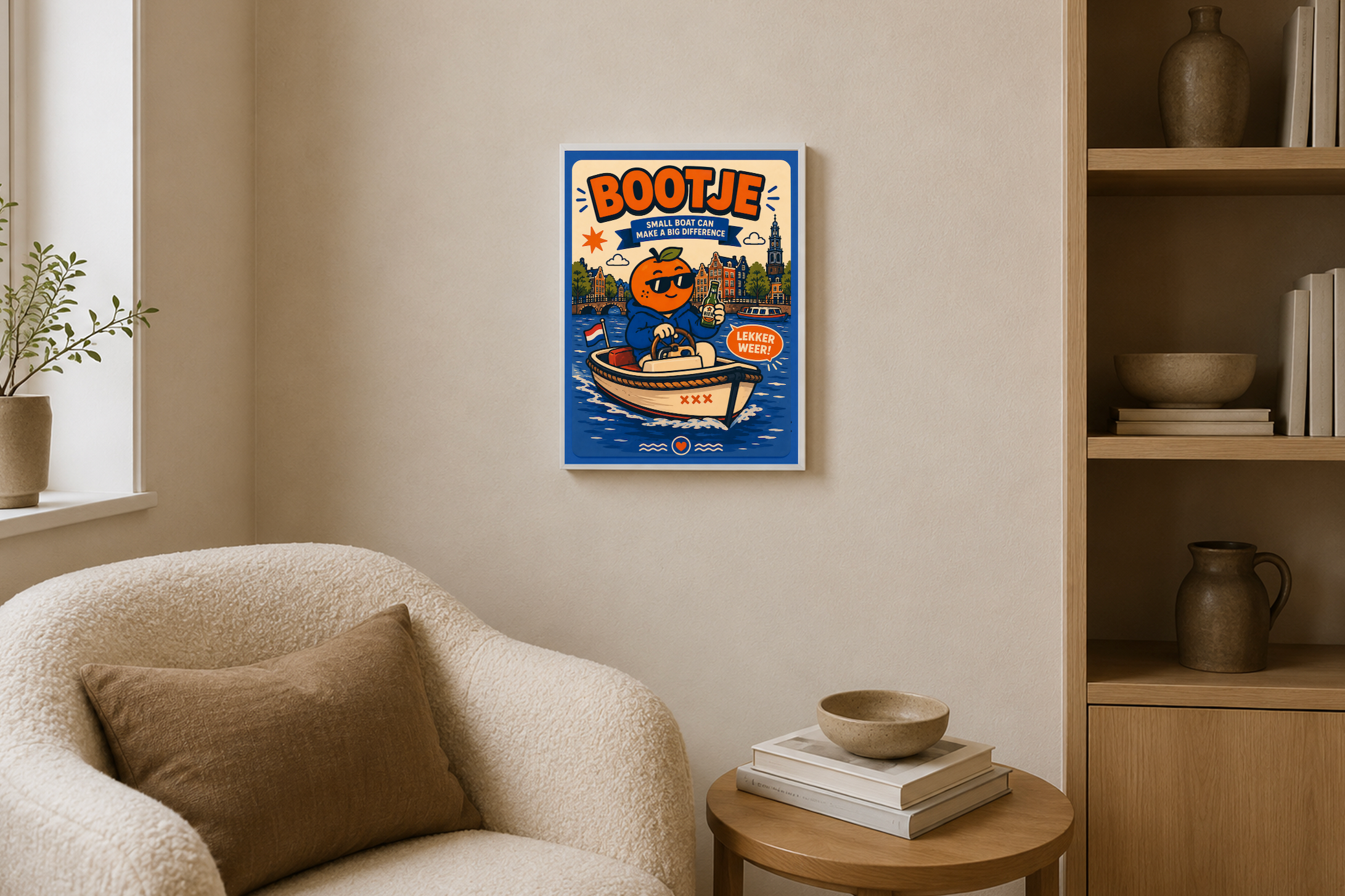 Appie on the Canal  — Amsterdam Art Print
