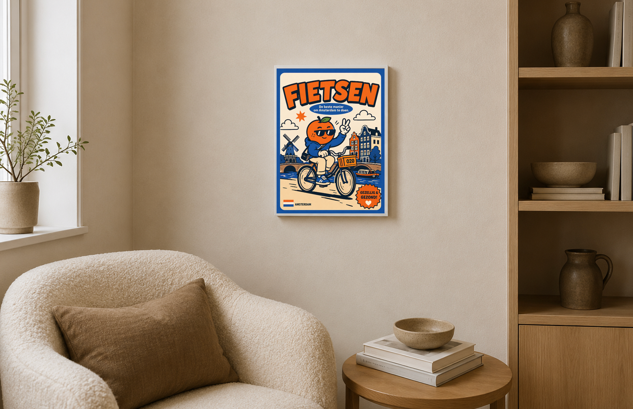 Appie op de Fiets   — Amsterdam Art Print