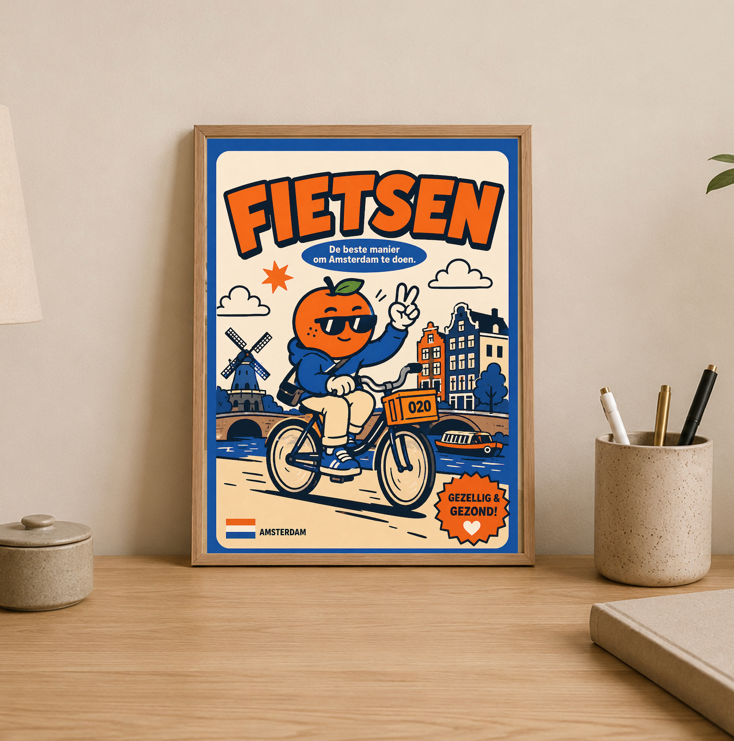 Appie op de Fiets   — Amsterdam Art Print