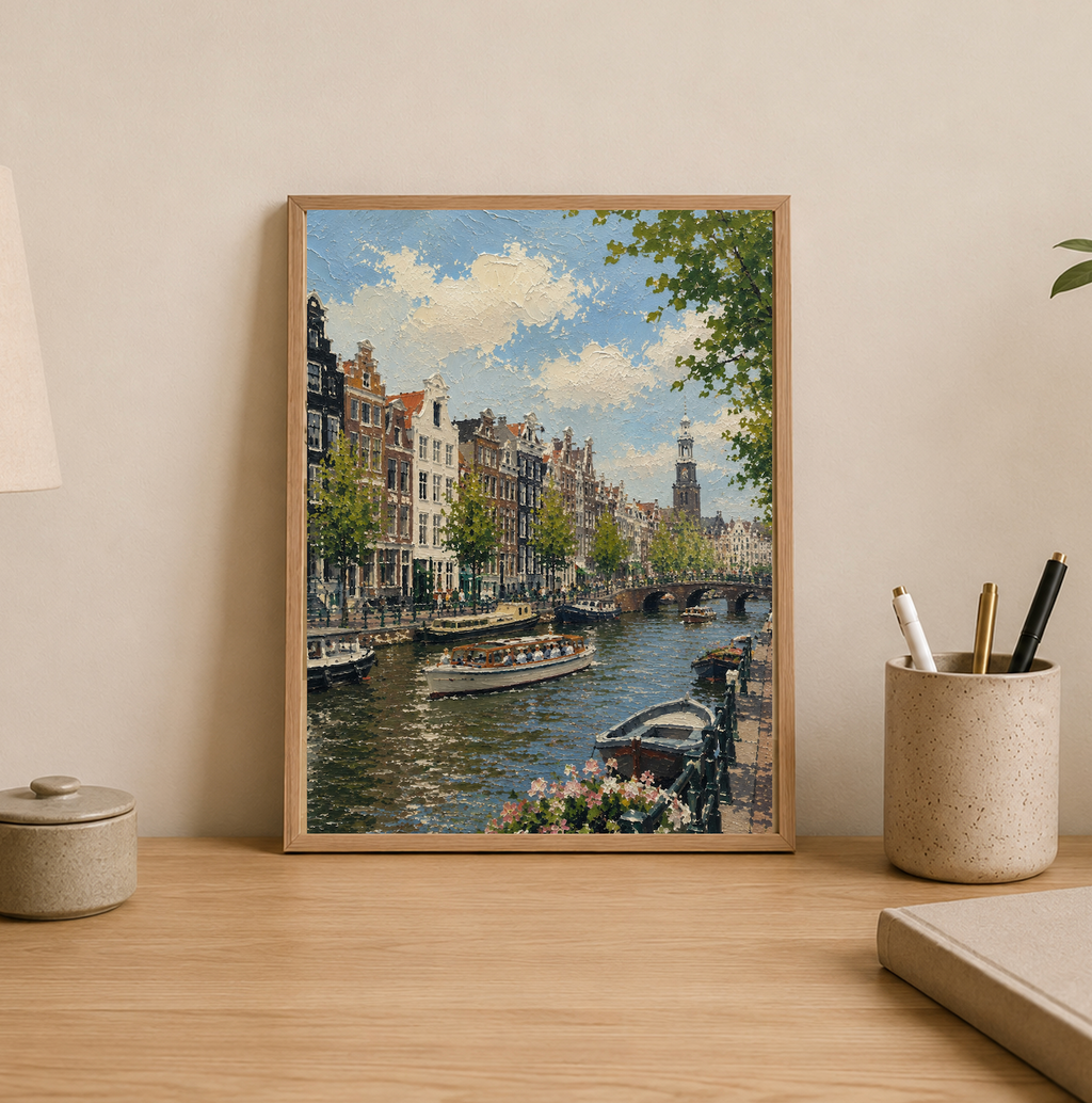 Prinsengracht — Amsterdam Oil Painting Style Print