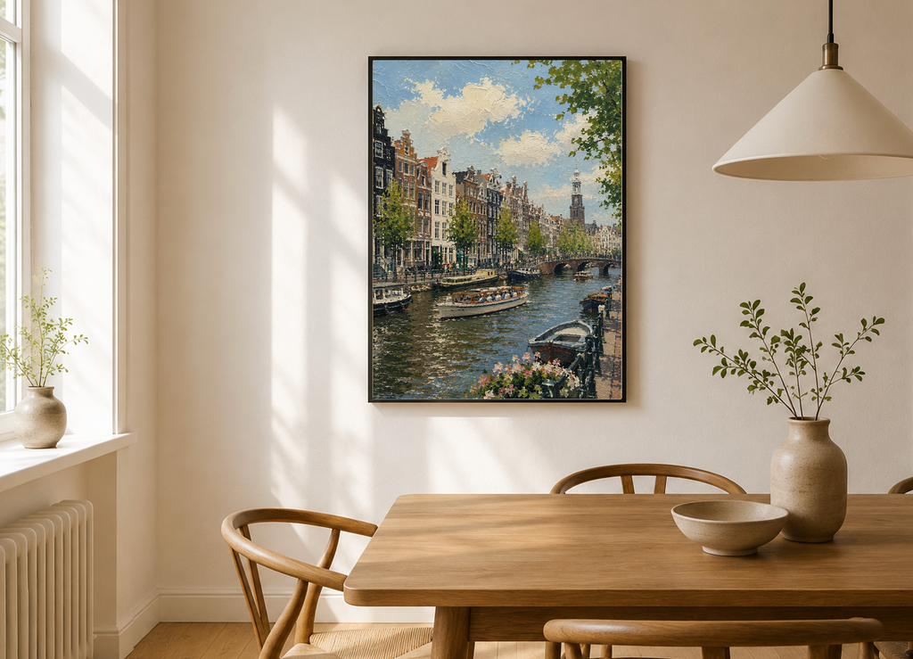 Prinsengracht — Amsterdam Oil Painting Style Print
