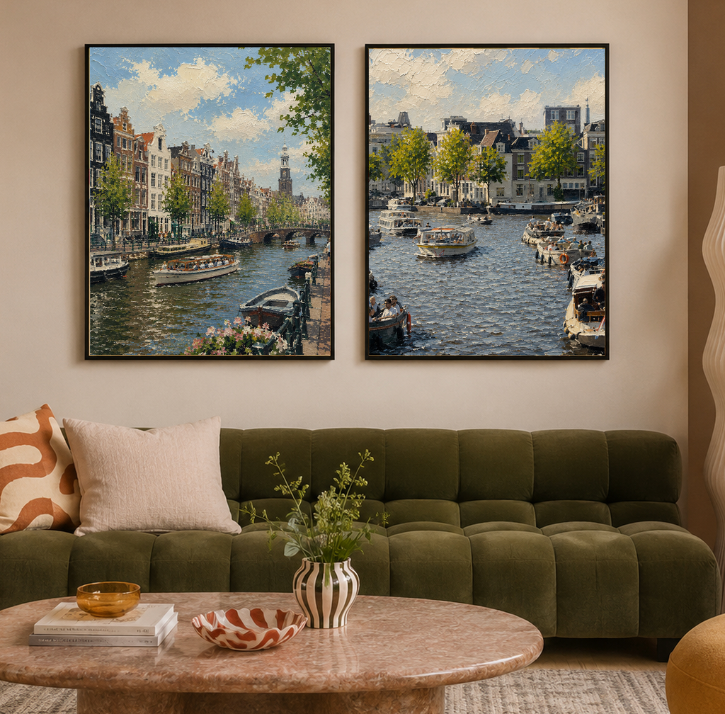 Prinsengracht — Amsterdam Oil Painting Style Print