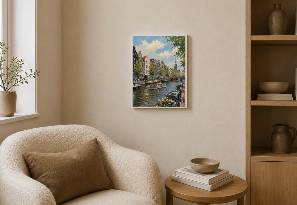 Prinsengracht — Amsterdam Oil Painting Style Print
