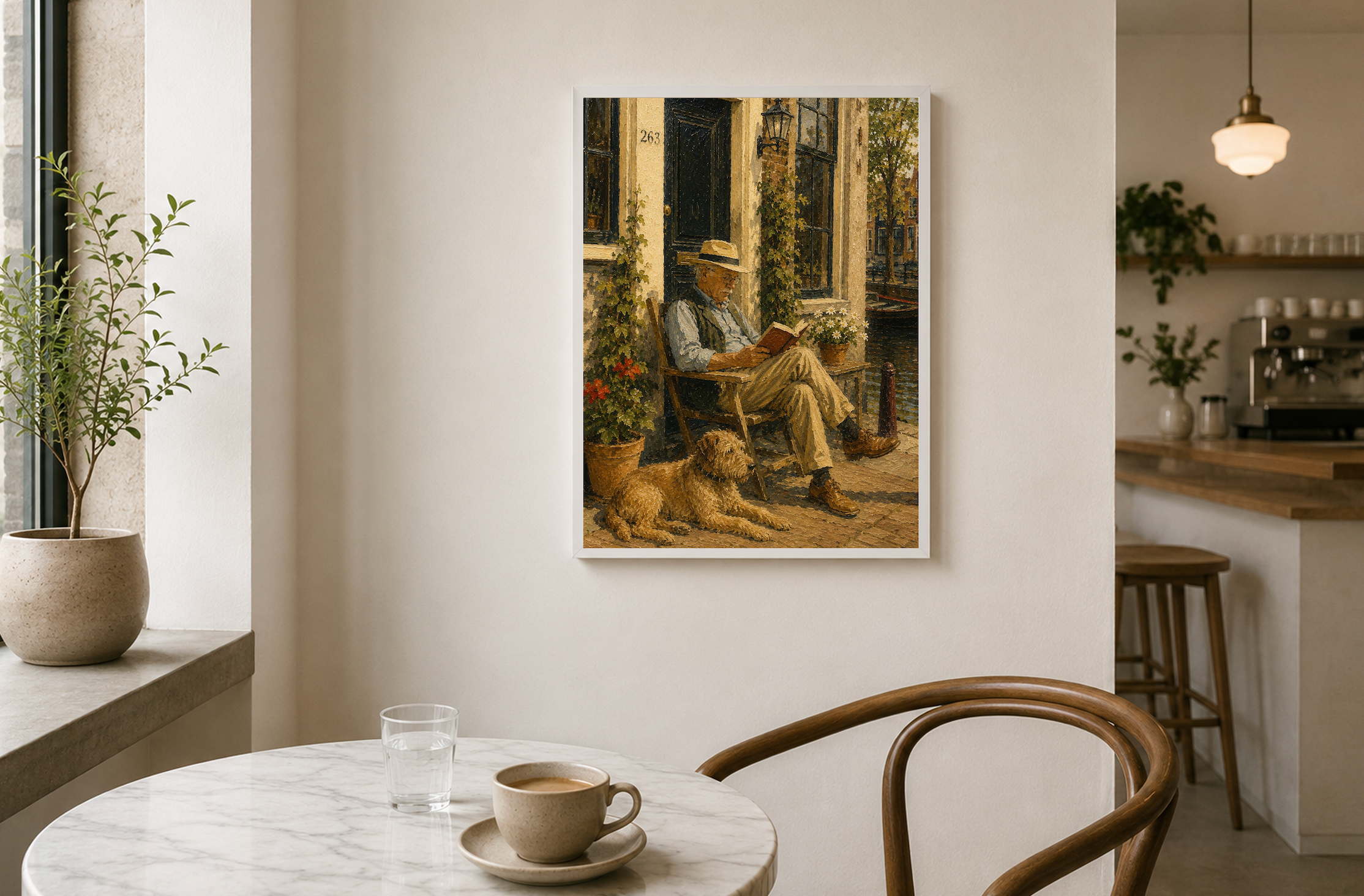 Canal Life —  Amsterdam Oil Painting Style Print