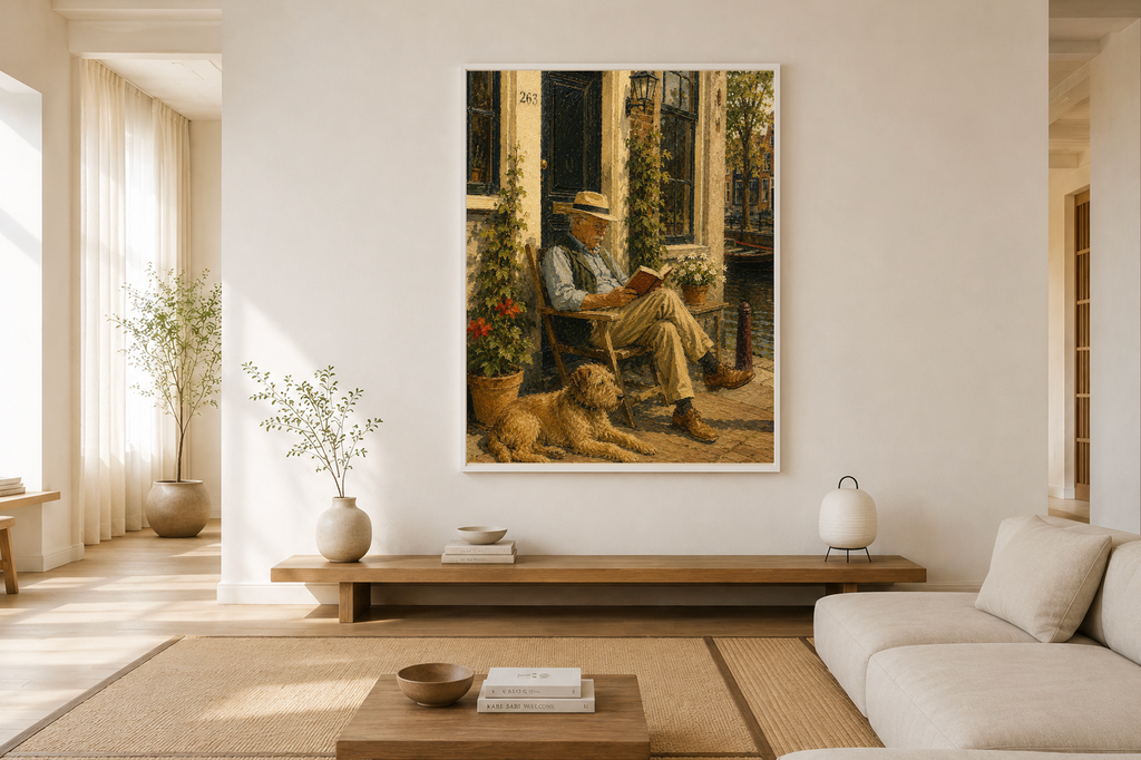 Canal Life —  Amsterdam Oil Painting Style Print