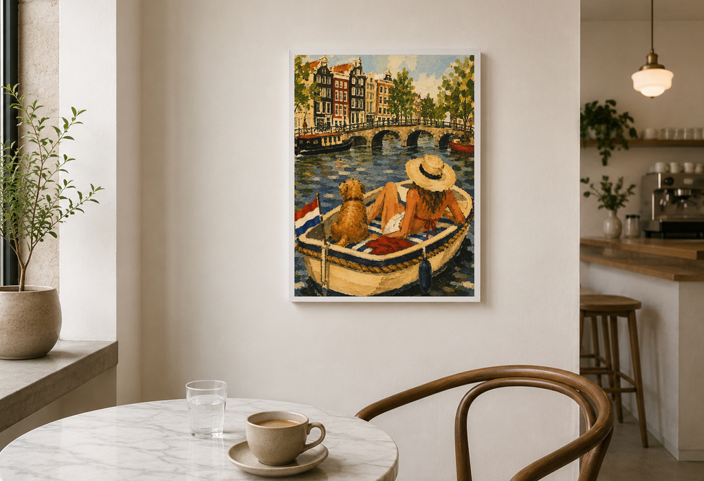 Canal Day — Amsterdam Oil Painting Print