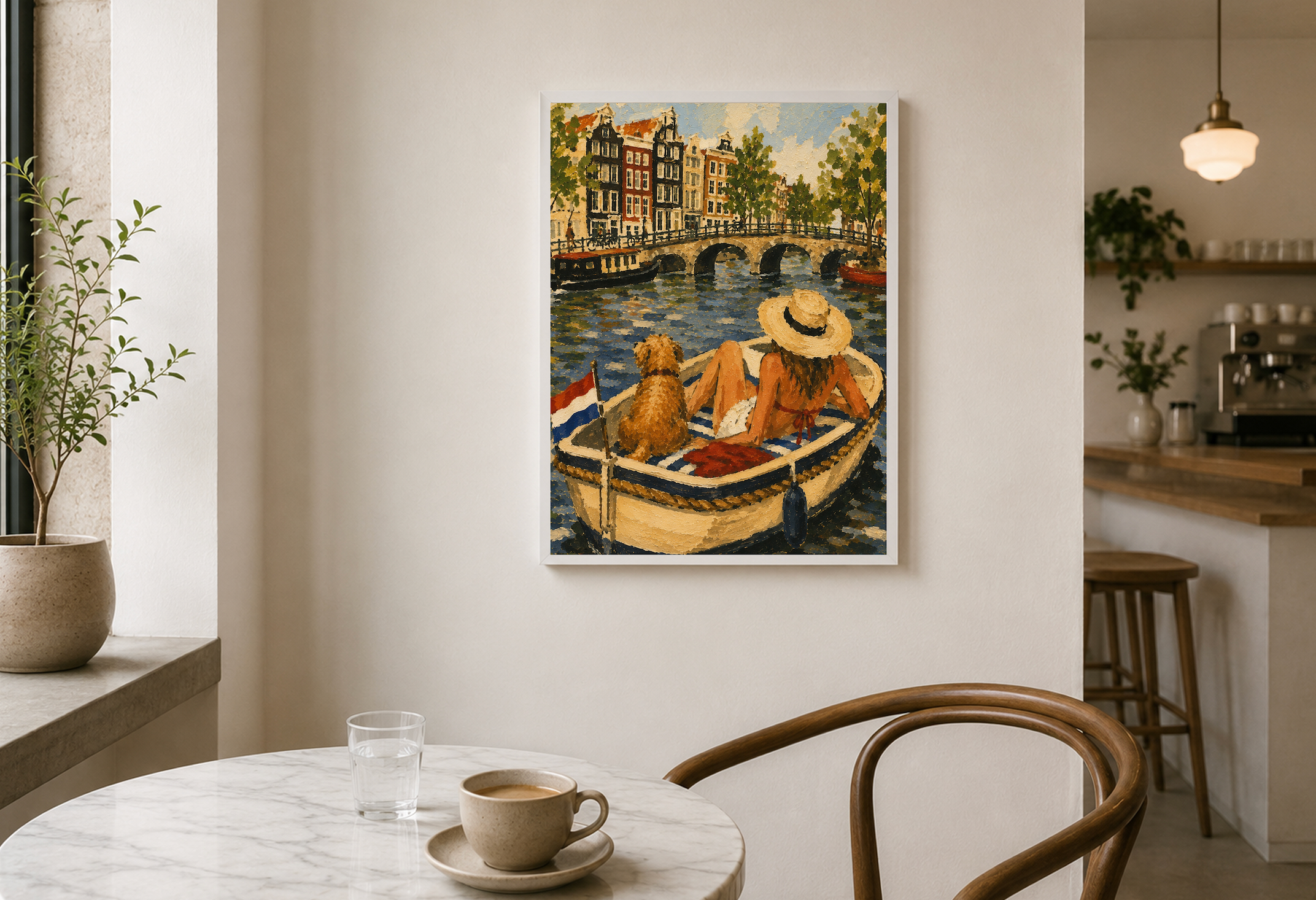 Canal Day — Amsterdam Oil Painting Print