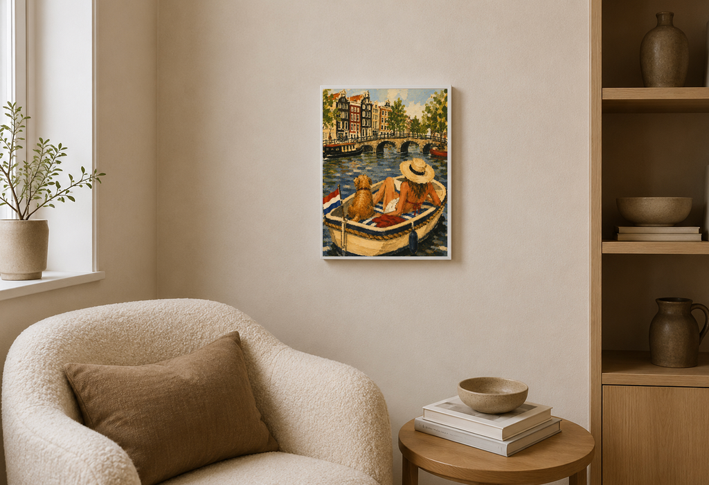 Canal Day — Amsterdam Oil Painting Print