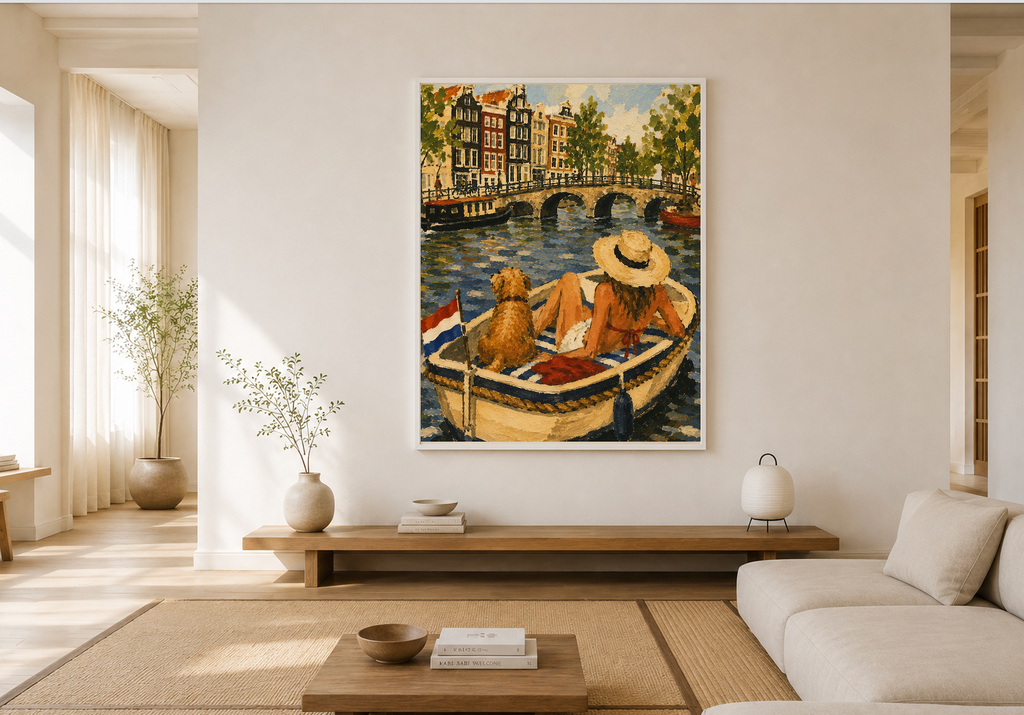Canal Day — Amsterdam Oil Painting Print