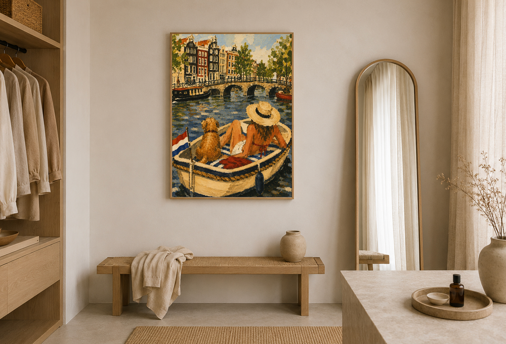 Canal Day — Amsterdam Oil Painting Print