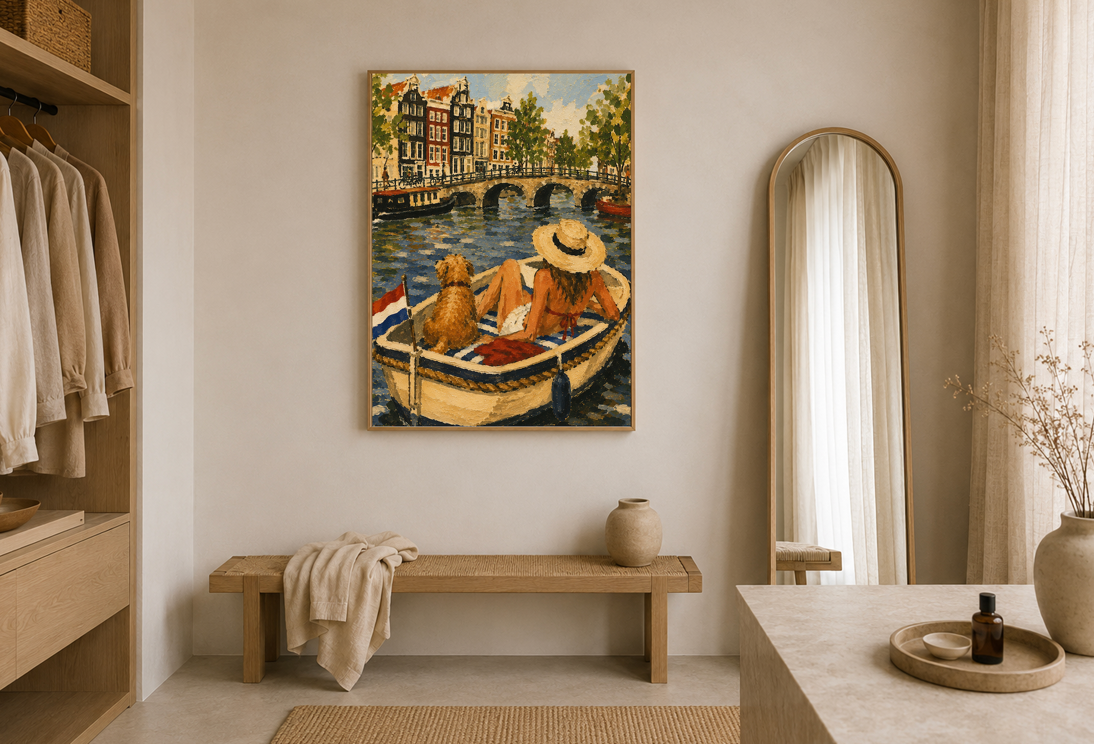 Canal Day — Amsterdam Oil Painting Print