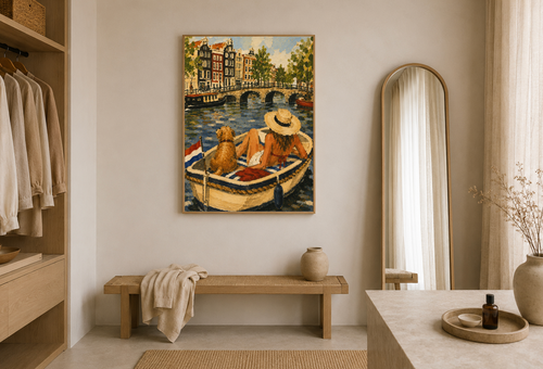 Canal Day — Amsterdam Oil Painting Print