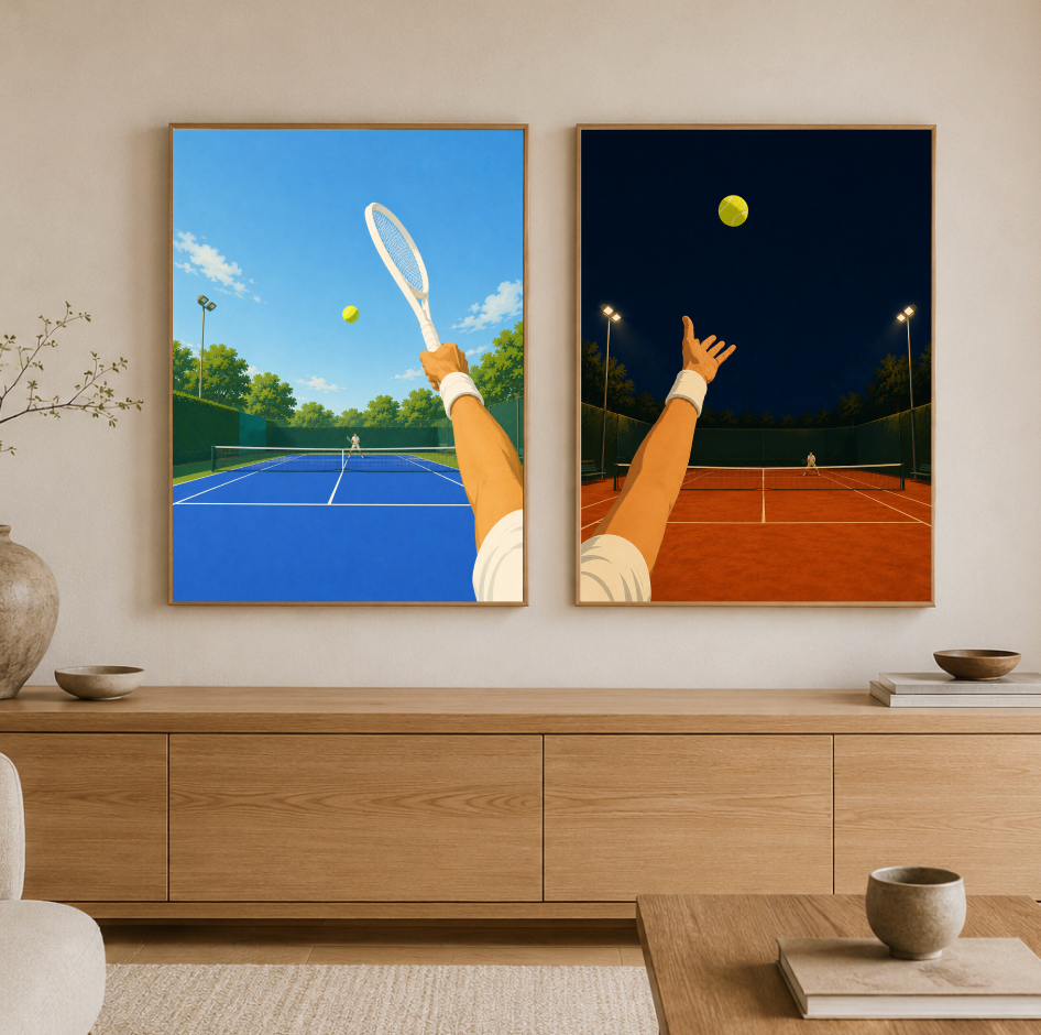 Tennis Service – Clay Court Poster