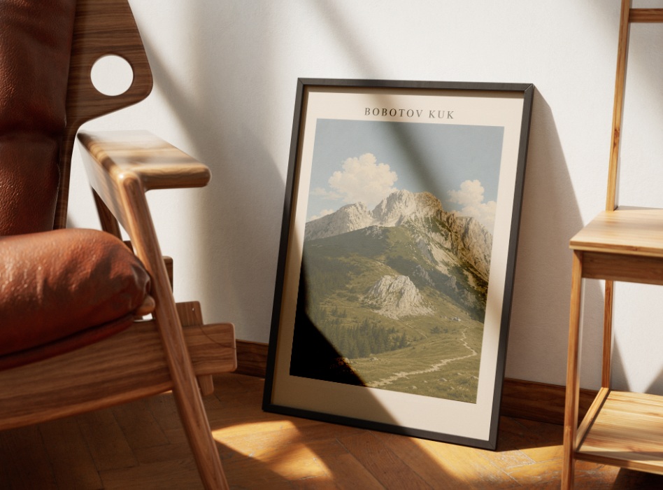 Bobotov Kuk Mountain Poster – Durmitor National Park Landscape Wall Art Print