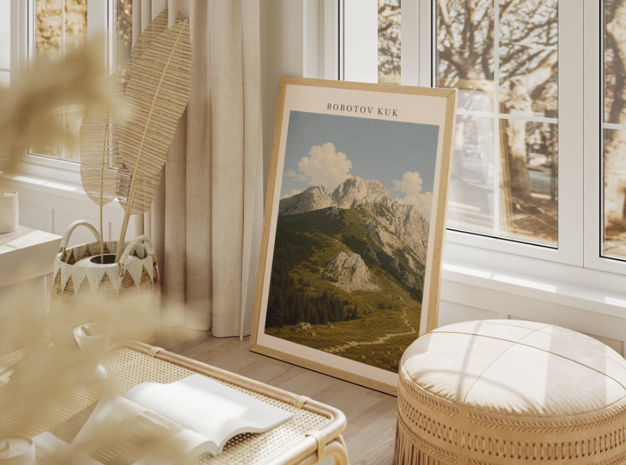 Bobotov Kuk Mountain Poster – Durmitor National Park Landscape Wall Art Print