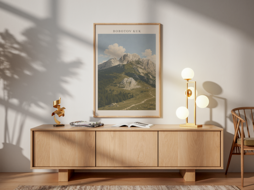 Bobotov Kuk Mountain Poster – Durmitor National Park Landscape Wall Art Print