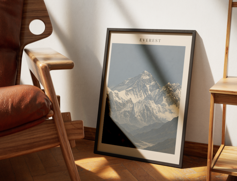 Mount Everest Poster – Himalayan Mountain Landscape Wall Art Print