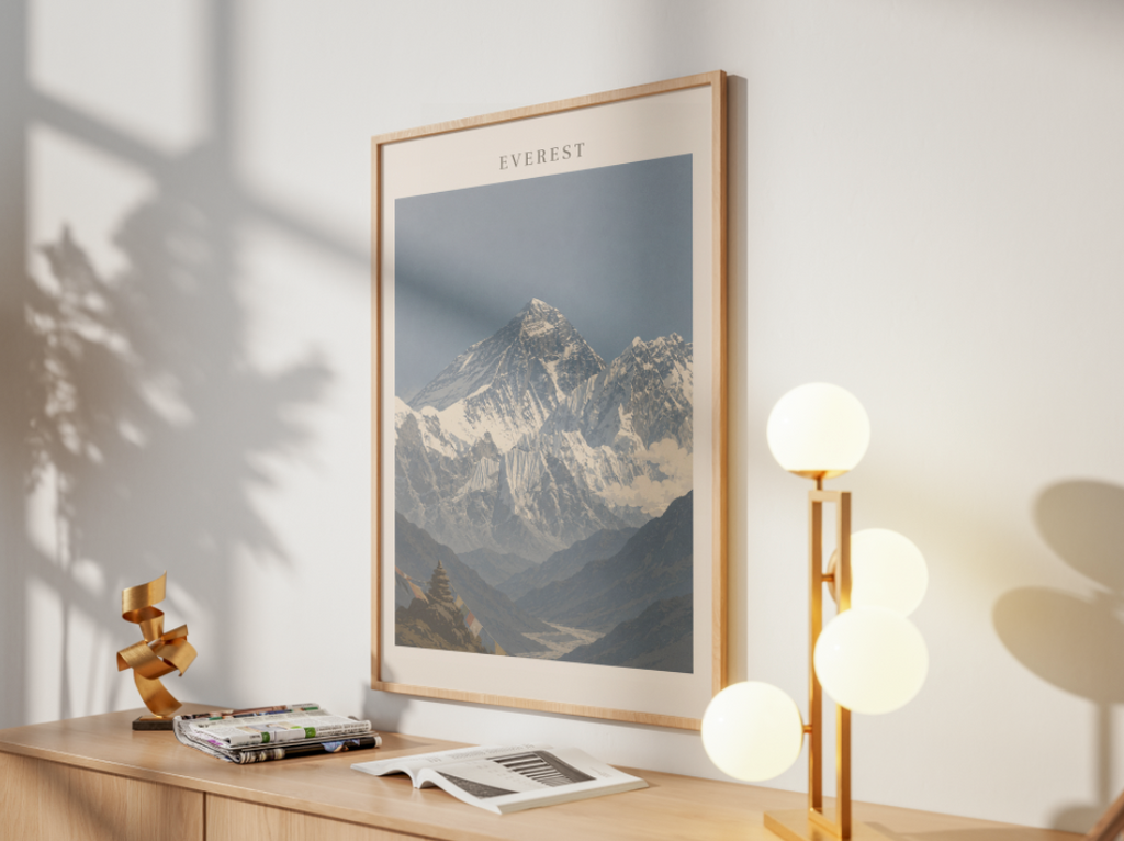 Mount Everest Poster – Himalayan Mountain Landscape Wall Art Print