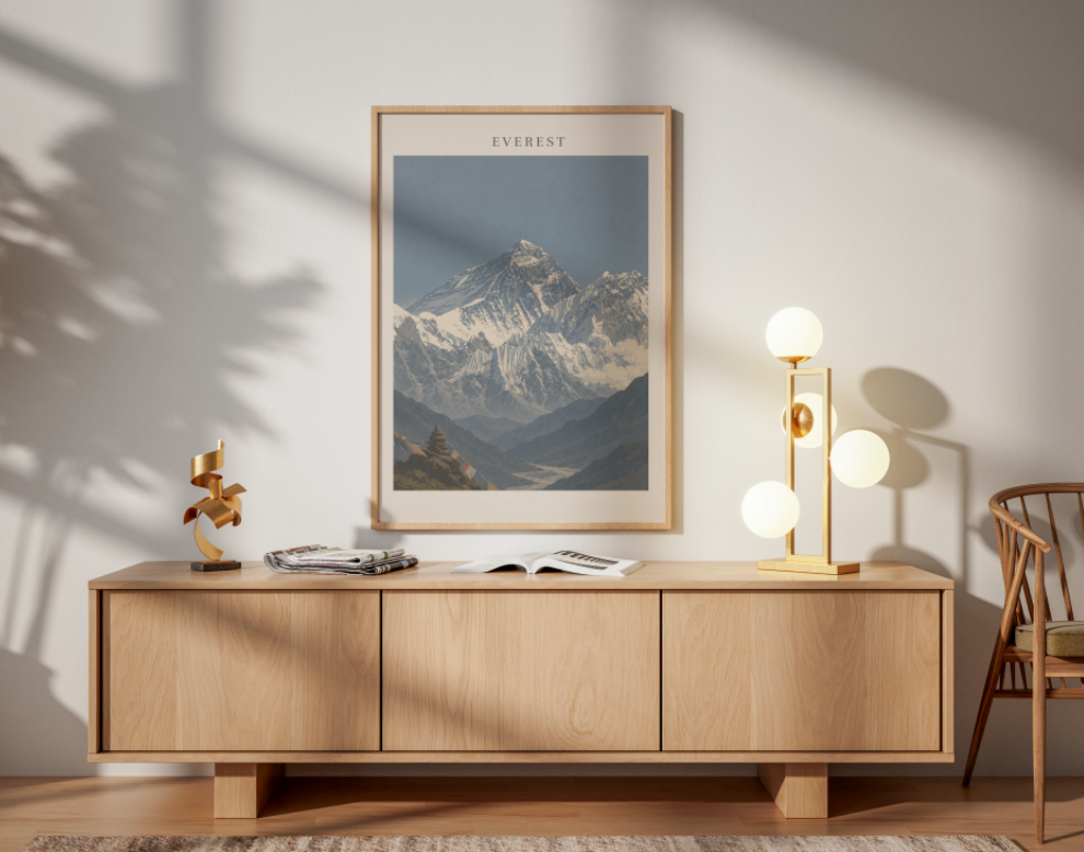 Mount Everest Poster – Himalayan Mountain Landscape Wall Art Print