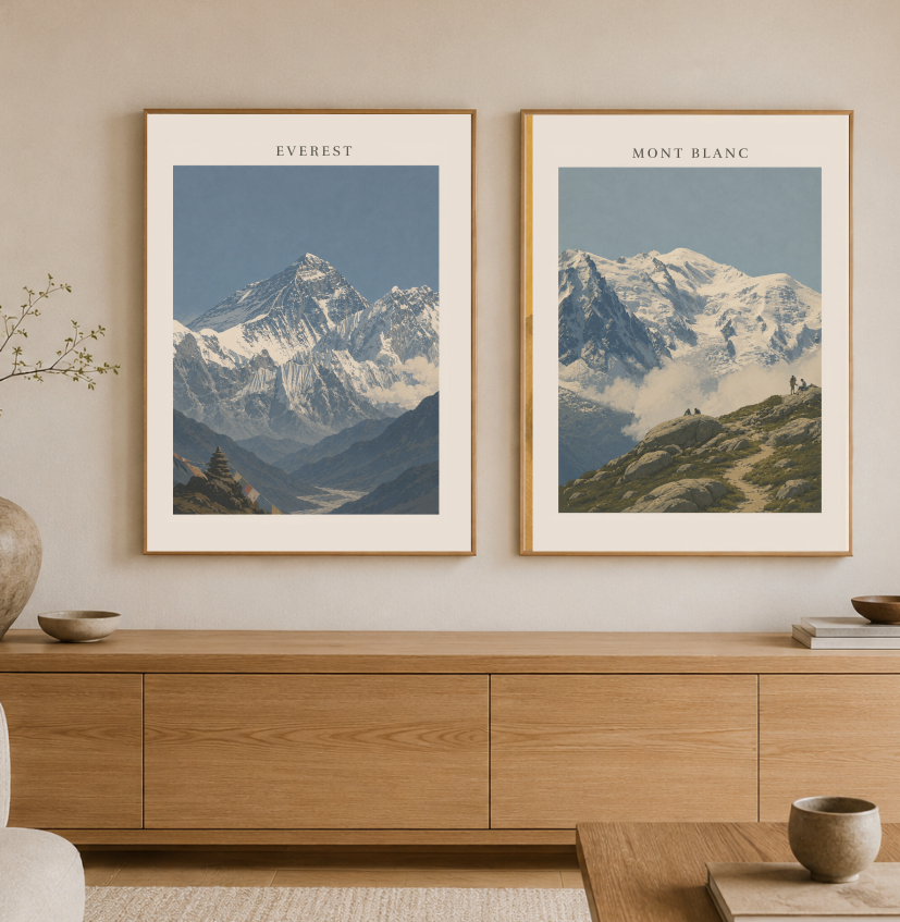 Mount Everest Poster – Himalayan Mountain Landscape Wall Art Print