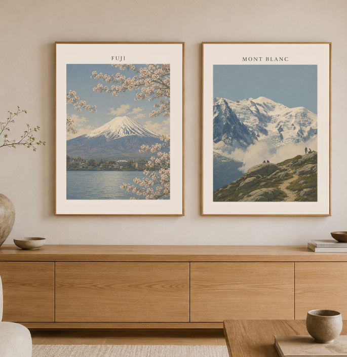 Mount Fuji Poster – Japanese Mountain Landscape Wall Art Print