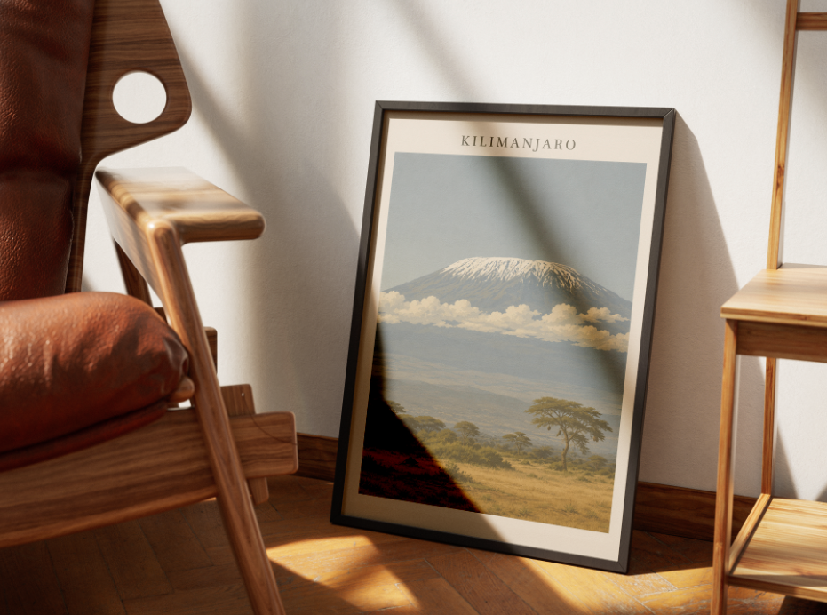 Mount Kilimanjaro Poster – African Mountain Landscape Wall Art Print