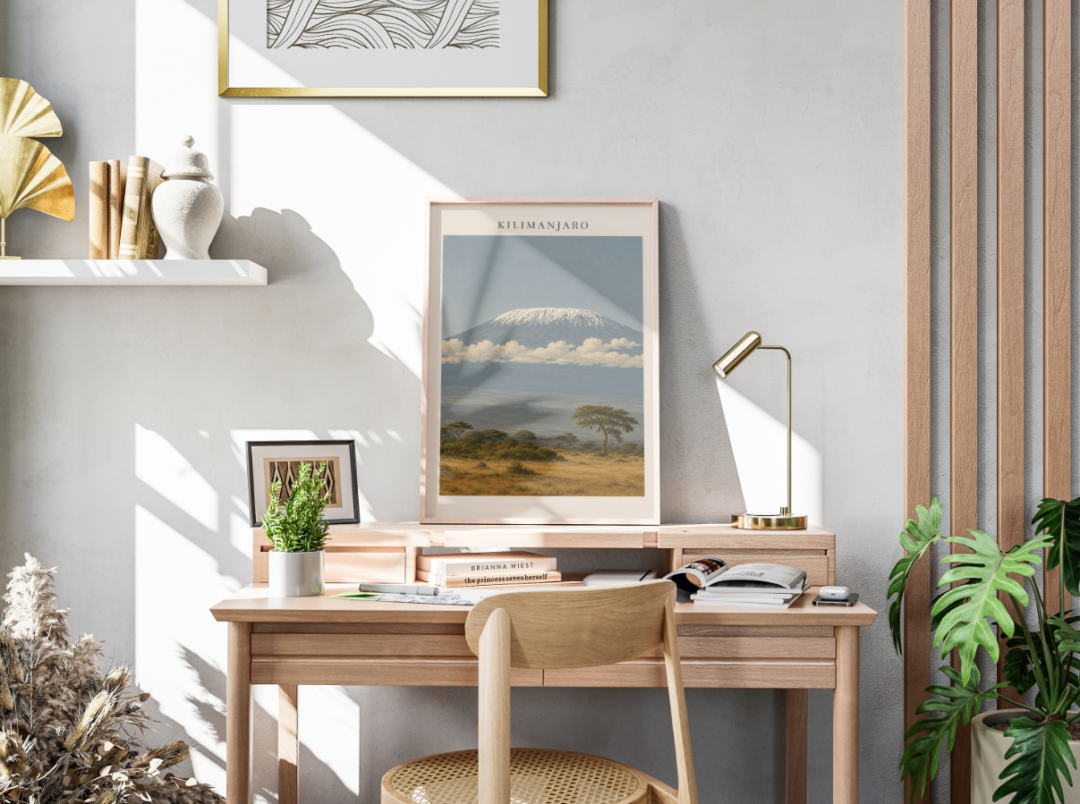 Mount Kilimanjaro Poster – African Mountain Landscape Wall Art Print