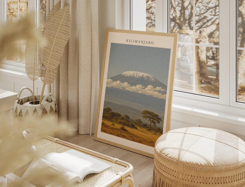 Mount Kilimanjaro Poster – African Mountain Landscape Wall Art Print