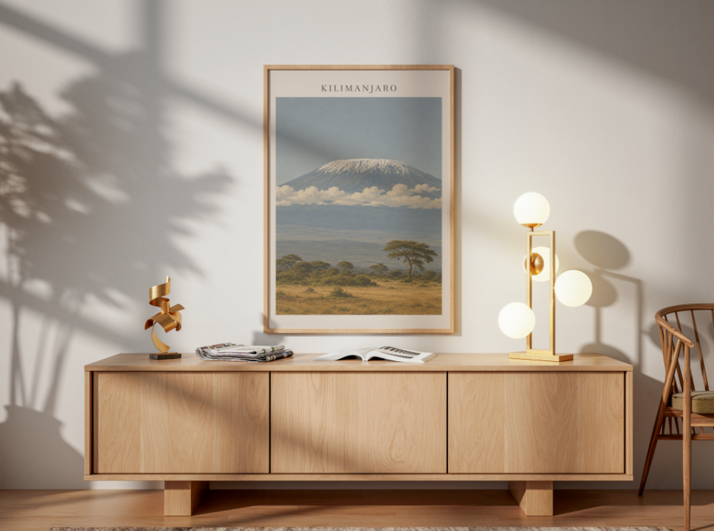 Mount Kilimanjaro Poster – African Mountain Landscape Wall Art Print